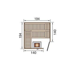 Elementen Sauna Weka 508 GTF Gr. 4 - 194 X 194 X 199CM