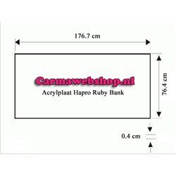 Acrylplaat bank - Hapro Ruby - 176,7 X 76,4 X 0,4 CM