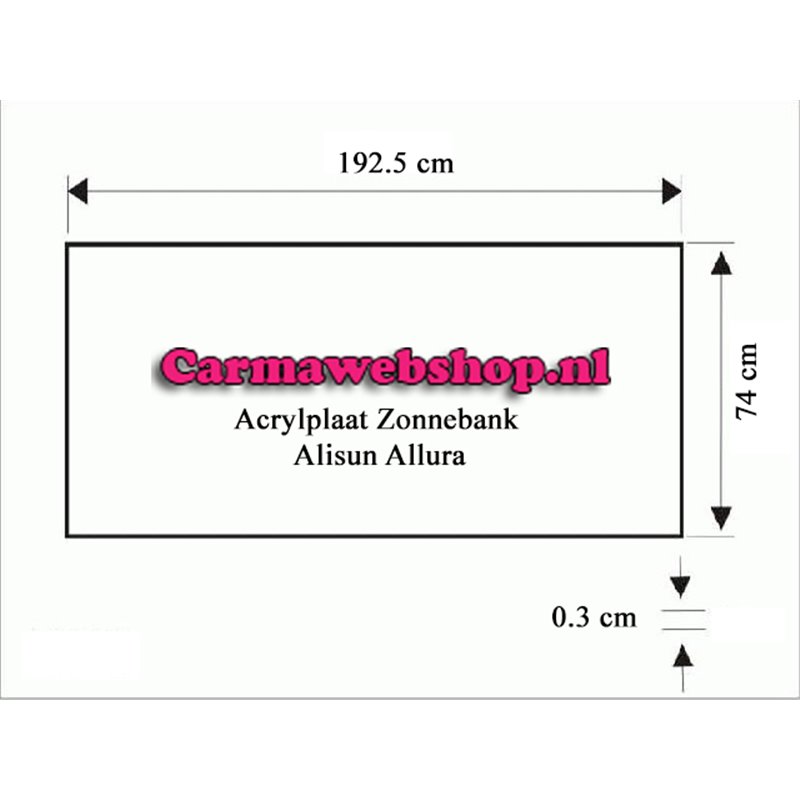 Acrylplaat bank -  Alisun Allura - 192,5 X 74 X 0,3 CM