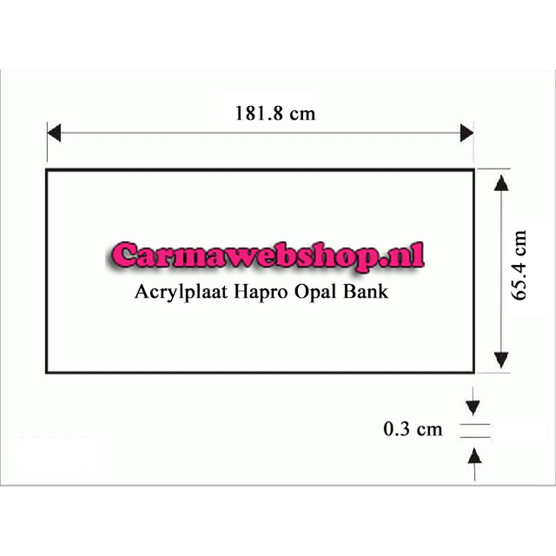 Acrylplaat bank - Hapro Opal - 181,8 X 65,4 X 0,3 CM