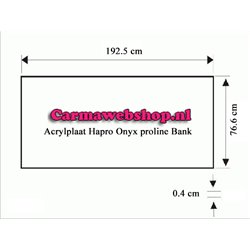 Acrylplaat bank - Hapro Onyx Proline - 192.,5 X 76,6 X 0,4 CM