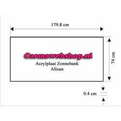 Acrylplaat bank - Alisun -  179,8 X 74 X 0,4 CM