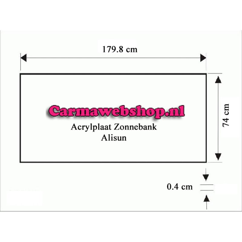Acrylplaat bank - Alisun -  179,8 X 74 X 0,4 CM