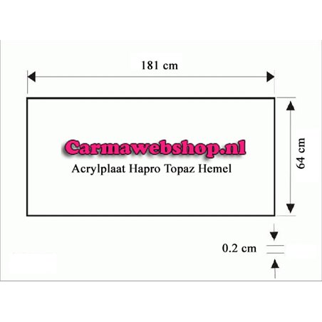 Acrylplaat hemel - Hapro Topaz - 181 X 64 X 0,2 CM