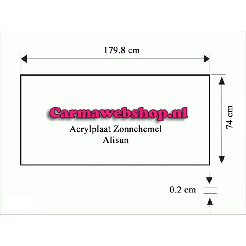 Acrylplaat hemel - Alisun - 179,8 X 74 X 0,2 CM