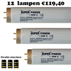 12 X Lighttech Super Power 100 Watt - Actie Pakket + Gratis Starters