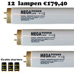 12 X Lighttech Mega Power 100 Watt - Actie Pakket + Gratis Starters