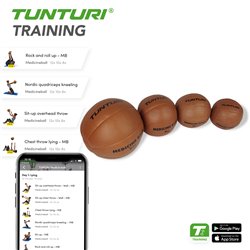 Tunturi  Medicine Ball - Medicijnbal - Functional Training ball - 1 kg - Bruin kunstleder - incl. gratis fitness app