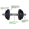 Tunturi Dumbbellset - Halterset - Totaal 10 kg - 1 stang - Zwart - Incl. gratis fitness app