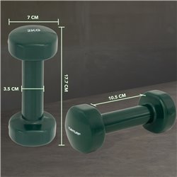 Tunturi Dumbbell set - 2 x 2,0 kg - Vinyl - Groen - incl. gratis fitness app