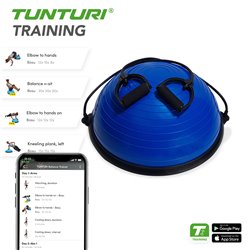 Tunturi Balanstrainer Bal - Met fitness elastieken - Blauw - incl. gratis fitness app