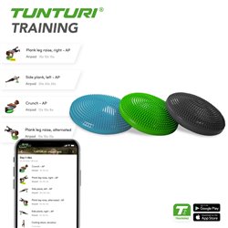 Tunturi Air Stepper Pad - Balanskussen - Wiebelkussen - Blauw - 33cm - Incl. gratis fitness app
