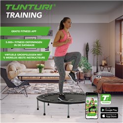 Tunturi Funhop Fitness trampoline - Mini trampoline 125 cm - incl. gratis fitness app