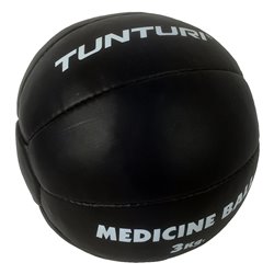 Tunturi Medicine Ball - Functional Training Ball - Medicijnbal - 3 kg - Zwart Leer - incl. gratis fitness app