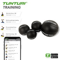 Tunturi Medicine Ball - Functional Training Ball - Medicijnbal - 3 kg - Zwart Leer - incl. gratis fitness app