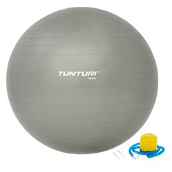 Tunturi Fitnessbal - Gymball - Swiss ball - 90 cm - Incl. pomp - Zilver - incl. gratis fitness app