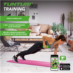 Tunturi Dumbbell set - 2 x 3,0 kg - Neopreen - Fluor Paars - Incl. gratis fitness app