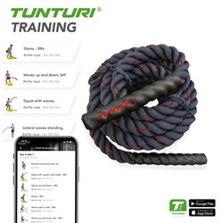 Tunturi Battle Rope - Fitness Rope - Functional Training Rope - Fitness touw - 9 meter - incl. gratis fitness app