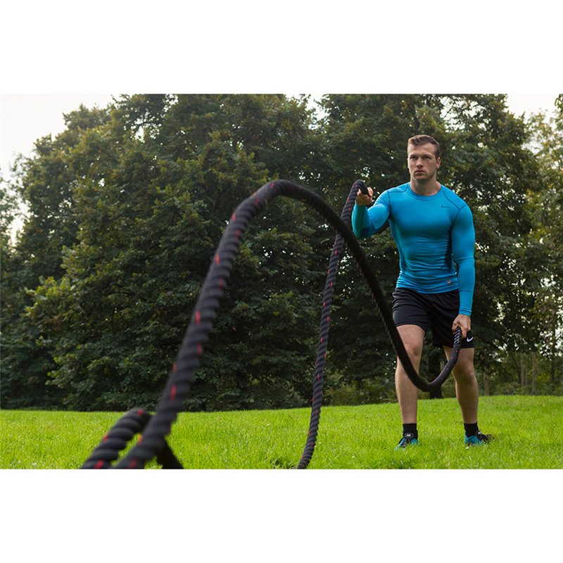 man duizelig Renovatie Tunturi Battle Rope - Fitness Rope - Functional Training Rope - Fitnes touw  - 15 meter - incl. gratis fitness app