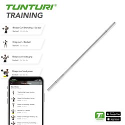 Tunturi Halterstang - Met Inbussluiters - 180 cm - 30mm diameter - incl. gratis fitness app