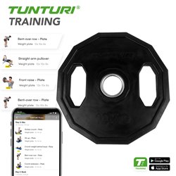 Tunturi Olympische Halterschijf - Halter gewichten - 1x 10 kg - 50mm - Rubber - incl. gratis fitness app