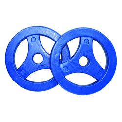 Tunturi Aerobic Halterschijven -Halter gewichten - 2 x 2,5 kg - 30mm - Blauw - incl. gratis fitness app