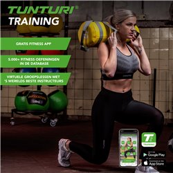 Tunturi Power bag - Strength bag - Sandbag - Fitness bag - 15 kg - Rood - incl. gratis fitness app