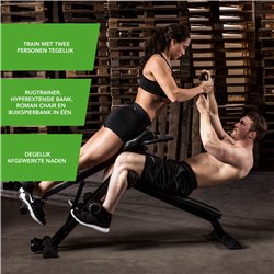Tunturi CT80 Core Trainer fitnessbank opklapbaar - Buikspierbank met verschillende trainingsopties - Tot 150kg belastbaar - Incl
