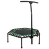 Tunturi Hexagon Fitness trampoline - Mini trampoline met in hoogte verstelbare handgreep - Incl. beschermhoes - incl. gratis fit