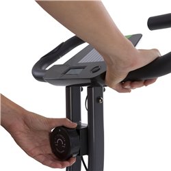 Tunturi Cardio Fit B25 X-Bike Hometrainer met rugleuning - Fitness fiets opvouwbaar - 8 weerstandsniveaus - Tablethouder