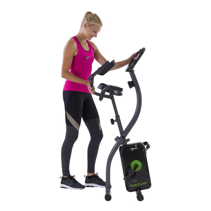 Cardio Fit X-Bike Hometrainer met rugleuning - Fitness fiets opvouwbaar - 8 weerstandsniveaus Tablethouder