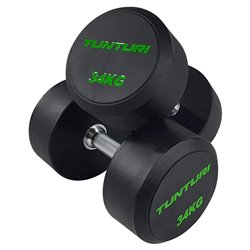 Tunturi Pro PU Dumbbell Set 34 t/m 42 kg - 1 paar - Halterset - incl. gratis fitness app
