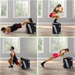 Tunturi Plyo Box voor krachttraining - Houten fitness kist - Jump box 40/50/60cm - incl. gratis fitness app