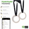 Tunturi Gymnastic rings hout - 23cm diameter - inclusief riem - incl. gratis fitness app