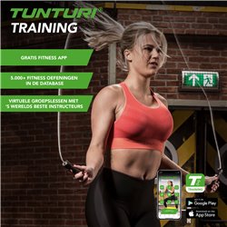 Tunturi Stalen springtouw verzwaard Pro - Zweetbestendigde handvaten - incl. gratis fitness app