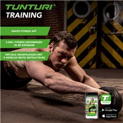 Tunturi AB roller- Buikspiertrainer - Trainingswiel - met NBR kniemat - incl. gratis fitness app
