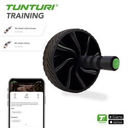 Tunturi  trainingswiel - Buikspiertrainer - Buikspierapparaat - Buikspierwiel met anti-slip rubber en softhandgrepen - incl. gra