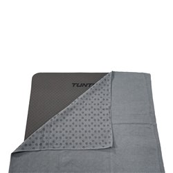 Tunturi Silicone Yoga handdoek - Handdoek - met anti slip - Incl. draagtas - Grijs