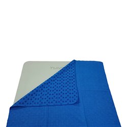 Tunturi Silicone Yoga handdoek met anti slip - met draagtas - Blauw
