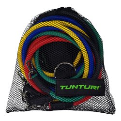 Tunturi Resistance Band Set - Weerstandsbanden - Fitness elastiek - 5 stuks + Accessoires - incl. gratis fitness app