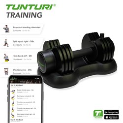 Tunturi Selector Dumbbell - Halterset - Dumbbell Set - Verstelbare Dumbbell - 12,5kg - Incl. gratis fitness app