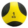 Tunturi Medicijnbal - Medicine Ball - Wall Ball  - 1kg - Geel/Zwart - Rubber - incl. gratis fitness app