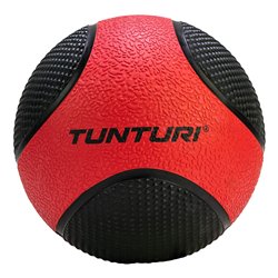 Tunturi Medicijnbal - Medicine Ball - Wall Ball - 3kg - Rood/Zwart - Rubber - incl. gratis fitness app