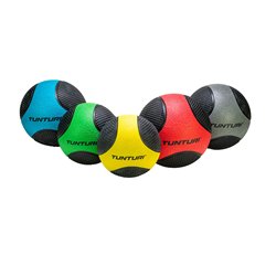 Tunturi Medicijnbal - Medicine Ball - Wall Ball - 3kg - Rood/Zwart - Rubber - incl. gratis fitness app