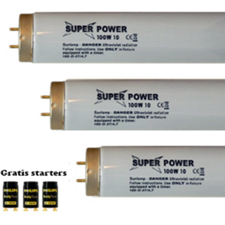 12 X Lighttech Super Power 100 Watt - Actie Pakket + Gratis Starters