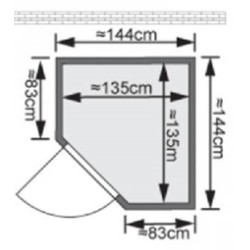 Karibu massief houten 230V Sauna Nadja 172 X 158 X 202 cm
