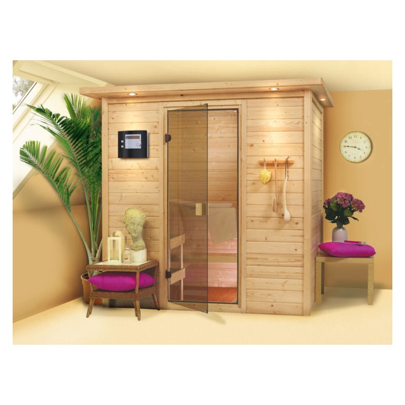Karibu massief houten Plug & Play Sauna Ronja 196 X 144 X 202 cm