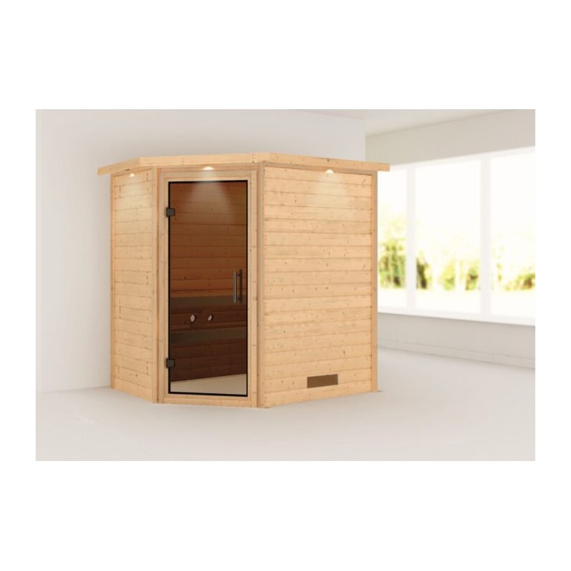Karibu massief houten 230V Sauna Cilja 224 X 158 X 202 cm