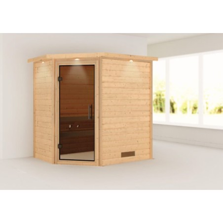 Karibu massief houten 230V Sauna Cilja 224 X 158 X 202 cm