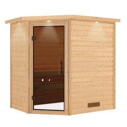 Karibu massief houten 230V Sauna Cilja 224 X 158 X 202 cm